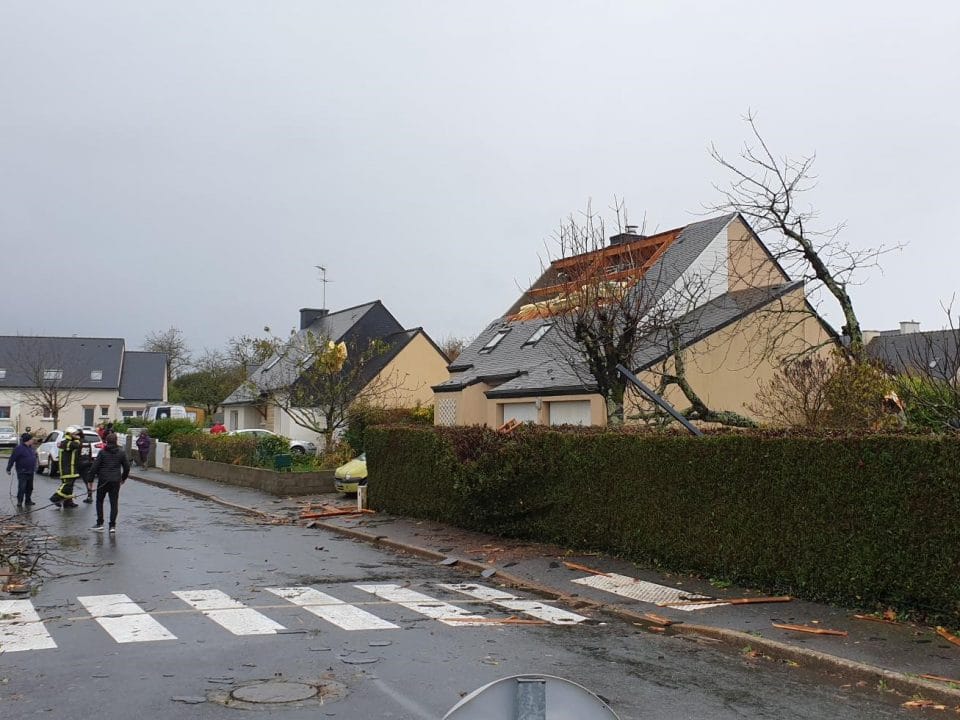 Photo des dégâts de la tornade de Penhoët