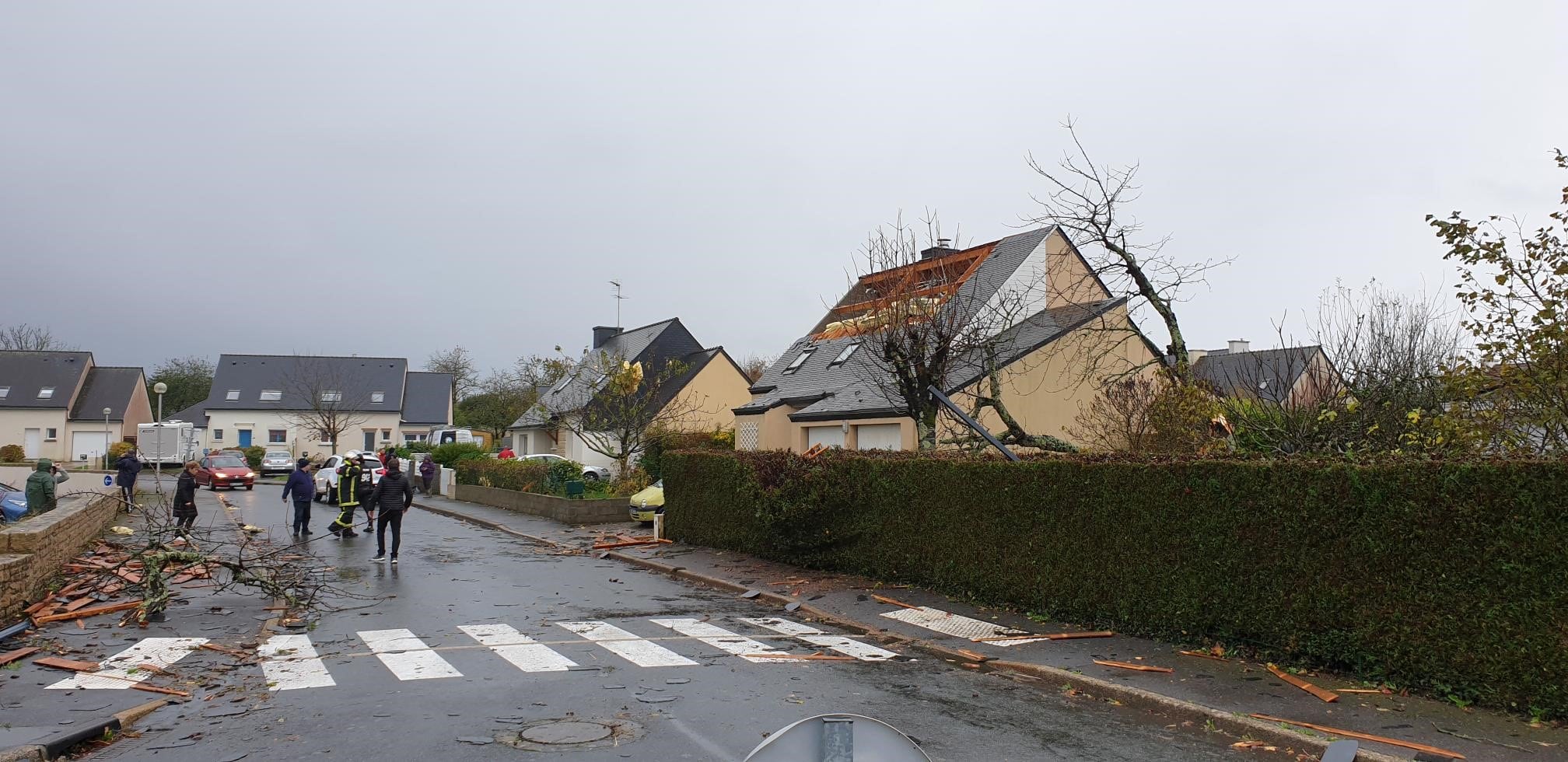 Photo des dégâts de la tornade de Penhoët